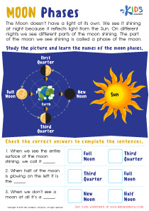 Facts About the Moon Worksheet: Free Printable PDF for Children